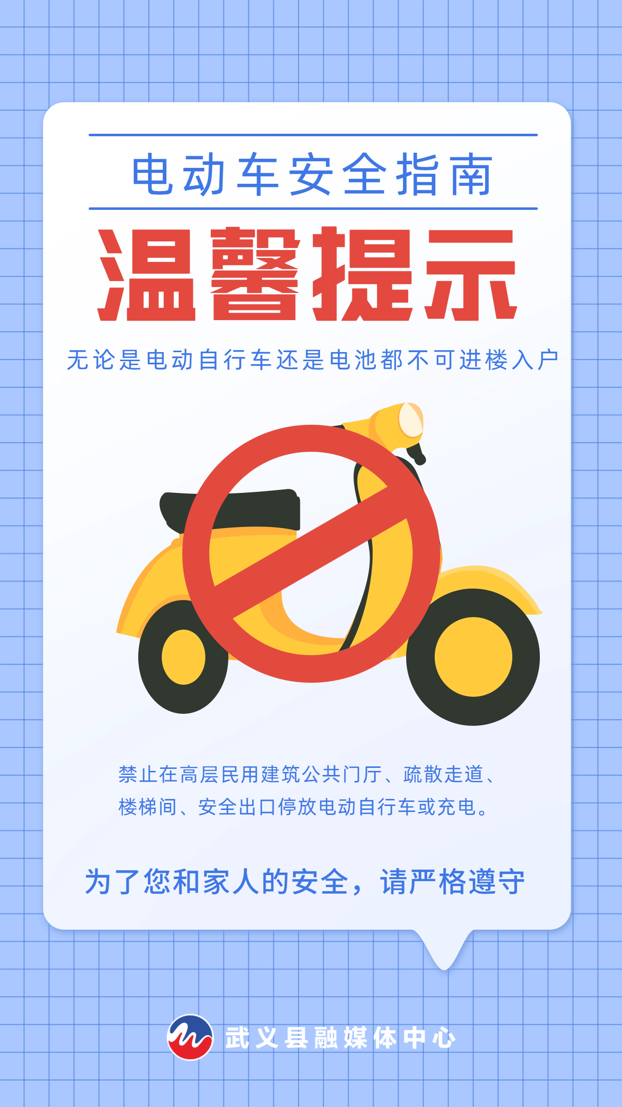 蓝色简约手绘风禁止电瓶车停放宣传手机海报 (2).png